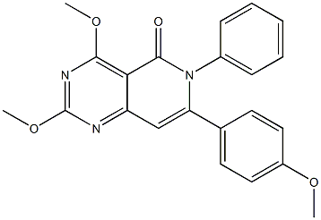 2,4-Dimethoxy-6-phenyl-7-(4-methoxyphenyl)pyrido[4,3-d]pyrimidin-5(6H)-one Struktur