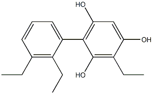 2-Ethyl-4-(2,3-diethylphenyl)benzene-1,3,5-triol Struktur