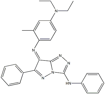 (7Z)-7-[[2-Methyl-4-(diethylamino)phenyl]imino]-N,6-diphenyl-7H-pyrazolo[5,1-c]-1,2,4-triazol-3-amine Struktur