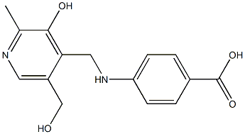 4-[[(5-(Hydroxymethyl)-2-methyl-3-hydroxypyridin-4-yl)methyl]amino]benzoic acid Struktur