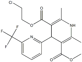 4-[6-(Trifluoromethyl)pyridin-2-yl]-1,4-dihydro-2,6-dimethylpyridine-3,5-dicarboxylic acid 3-methyl 5-(2-chloroethyl) ester Struktur