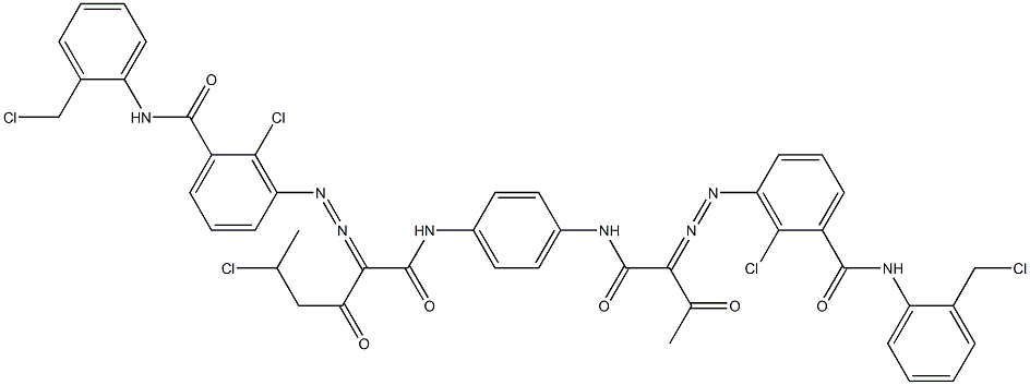 3,3'-[2-(1-Chloroethyl)-1,4-phenylenebis[iminocarbonyl(acetylmethylene)azo]]bis[N-[2-(chloromethyl)phenyl]-2-chlorobenzamide] Struktur