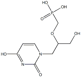 1-(3-Hydroxy-2-phosphonomethoxypropyl)-4-hydroxypyrimidin-2(1H)-one Struktur