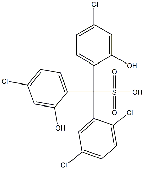 (2,5-Dichlorophenyl)bis(4-chloro-2-hydroxyphenyl)methanesulfonic acid Struktur