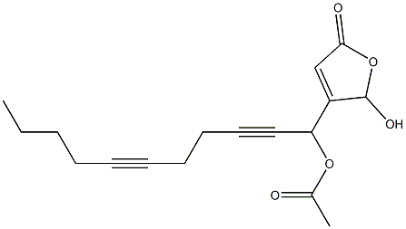 Acetic acid 1-[(2,5-dihydro-2-hydroxy-5-oxofuran)-3-yl]-2,6-undecadiynyl ester Struktur