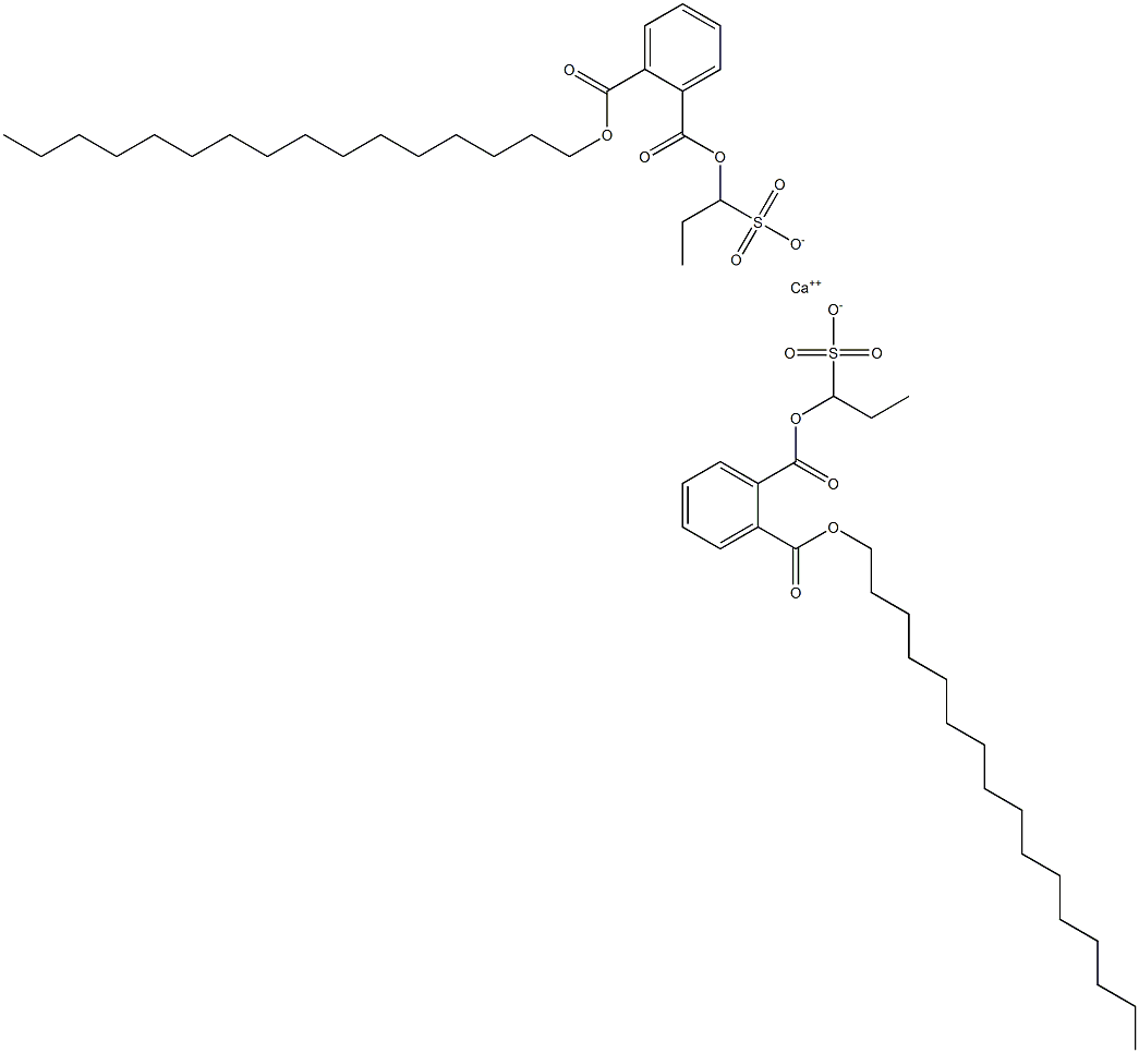 Bis[1-[(2-hexadecyloxycarbonylphenyl)carbonyloxy]propane-1-sulfonic acid]calcium salt Struktur