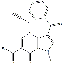 3-Benzoyl-4,7-dihydro-1,2-dimethyl-4-(2-propynyl)-7-oxo-1H-pyrrolo[3,2-b]pyridine-6-carboxylic acid Struktur