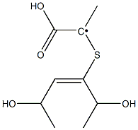 1-Carboxy-1-[(1-(1-hydroxyethyl)-2-(1-hydroxyethyl)ethenyl)thio]ethyl radical Struktur