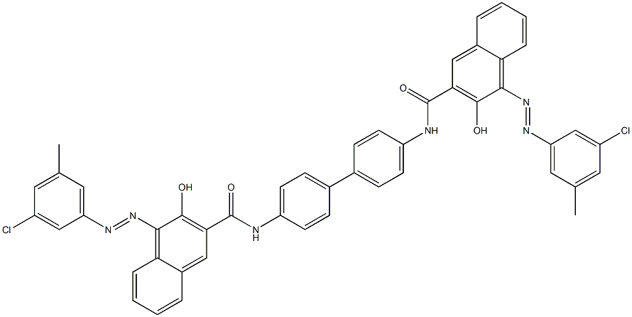 4,4'-Bis[1-[(3-chloro-5-methylphenyl)azo]-2-hydroxy-3-naphthoylamino]biphenyl Struktur