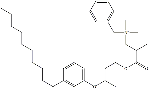 N,N-Dimethyl-N-benzyl-N-[2-[[3-(3-decylphenyloxy)butyl]oxycarbonyl]propyl]aminium Struktur