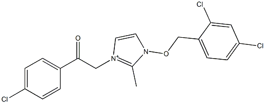 1-(2,4-Dichlorobenzyloxy)-2-methyl-3-(4-chlorophenylcarbonylmethyl)-1H-imidazol-3-ium Struktur