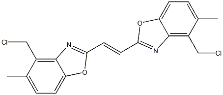 1,2-Bis(4-chloromethyl-5-methylbenzoxazol-2-yl)ethene Struktur