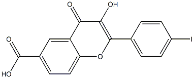 3-Hydroxy-2-(4-iodophenyl)-4-oxo-4H-1-benzopyran-6-carboxylic acid Struktur