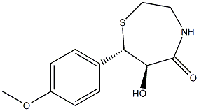 (6R,7S)-Tetrahydro-6-hydroxy-7-(4-methoxyphenyl)-1,4-thiazepin-5(2H)-one Struktur