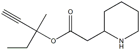 2-Piperidineacetic acid 1-ethynyl-1-methylpropyl ester Struktur