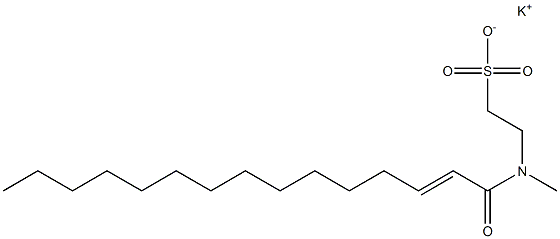 N-(2-Pentadecenoyl)-N-methyltaurine potassium salt Struktur