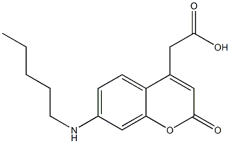 7-(Pentylamino)-2-oxo-2H-1-benzopyran-4-acetic acid Struktur