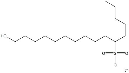 16-Hydroxyhexadecane-6-sulfonic acid potassium salt Struktur