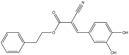 (E)-2-Cyano-3-(3,4-dihydroxyphenyl)acrylic acid 2-phenylethyl ester Struktur