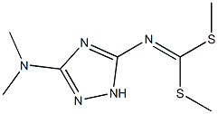 (3-Dimethylamino-1H-1,2,4-triazol-5-yl)imidodithiocarbonic acid dimethyl ester Struktur