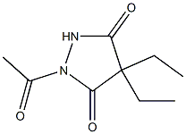 4,4-Diethyl-1-acetyl-3,5-pyrazolidinedione Struktur