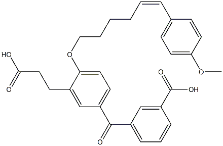 5-(3-Carboxybenzoyl)-2-[(Z)-6-(4-methoxyphenyl)-5-hexenyloxy]benzenepropanoic acid Struktur