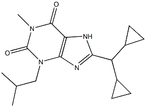 1-Methyl-3-isobutyl-8-(dicyclopropylmethyl)-7H-purine-2,6(1H,3H)-dione Struktur