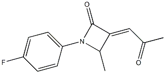 (E)-3-(2-Oxopropylidene)-4-methyl-1-(4-fluorophenyl)azetidin-2-one Struktur