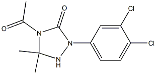 1-(3,4-Dichlorophenyl)-3,3-dimethyl-4-acetyl-1,2,4-triazolidin-5-one Struktur