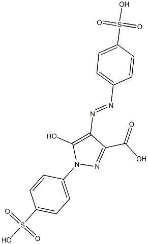 5-Hydroxy-1-(p-sulfophenyl)-4-(p-sulfophenylazo)-1H-pyrazole-3-carboxylic acid Struktur