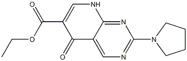 5,8-Dihydro-5-oxo-2-(1-pyrrolidinyl)pyrido[2,3-d]pyrimidine-6-carboxylic acid ethyl ester Struktur