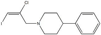 1-[(E)-2-Chloro-3-iodo-2-propenyl]-4-phenylpiperidine Struktur