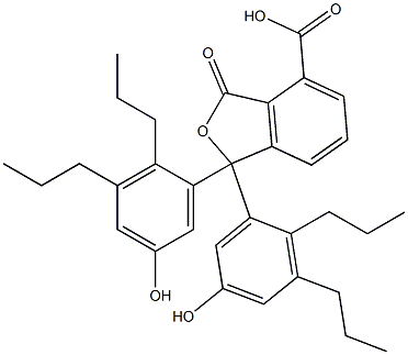 1,3-Dihydro-1,1-bis(5-hydroxy-2,3-dipropylphenyl)-3-oxoisobenzofuran-4-carboxylic acid Struktur