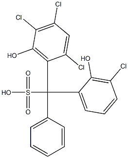 (3-Chloro-2-hydroxyphenyl)(2,4,5-trichloro-6-hydroxyphenyl)phenylmethanesulfonic acid Struktur