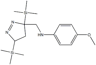 N-[(3,5-Di(trimethylsilyl)-1-pyrazolin-3-yl)methyl]-4-methoxybenzenamine Struktur