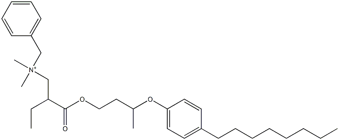 N,N-Dimethyl-N-benzyl-N-[2-[[3-(4-octylphenyloxy)butyl]oxycarbonyl]butyl]aminium Struktur