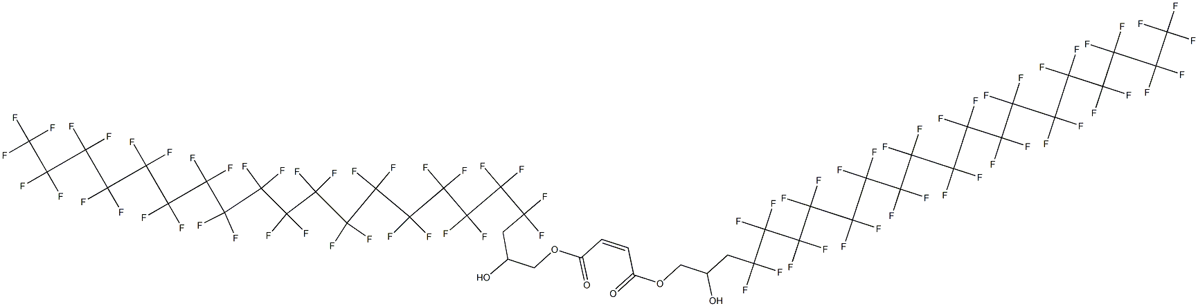 Maleic acid bis(4,4,5,5,6,6,7,7,8,8,9,9,10,10,11,11,12,12,13,13,14,14,15,15,16,16,17,17,18,18,19,19,20,20,21,21,21-heptatriacontafluoro-2-hydroxyhenicosyl) ester Struktur