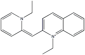 1-Ethyl-2-[[1-ethylpyridin-2(1H)-ylidene]methyl]quinolinium Struktur