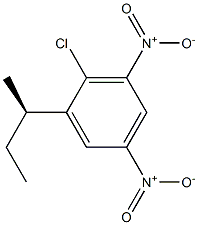 (-)-1-[(R)-sec-Butyl]-2-chloro-3,5-dinitrobenzene Struktur