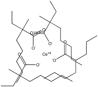 Cerium(IV)tris(2-ethyl-2-methylheptanoate)=2-methyl-2-propylhexanoate Struktur