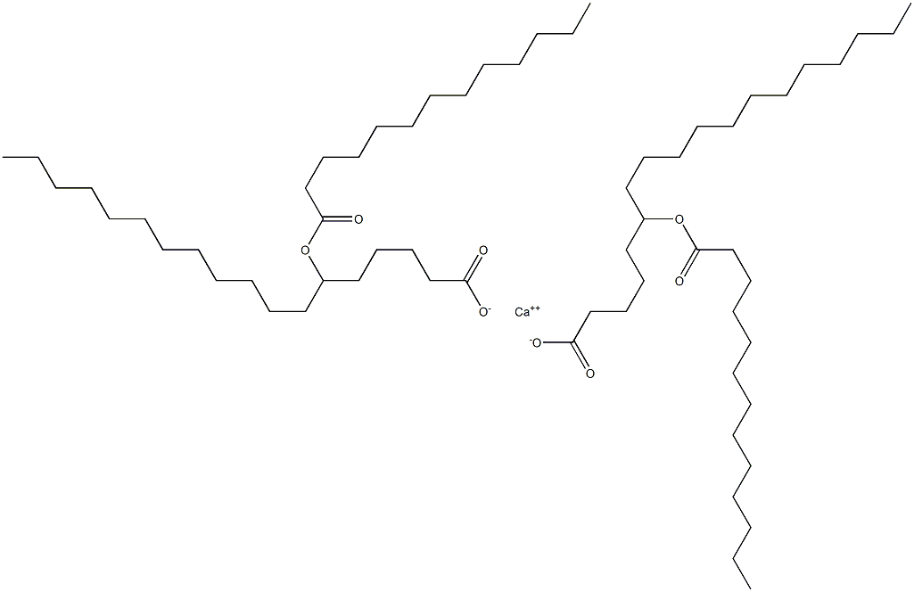 Bis(6-tridecanoyloxyoctadecanoic acid)calcium salt Struktur