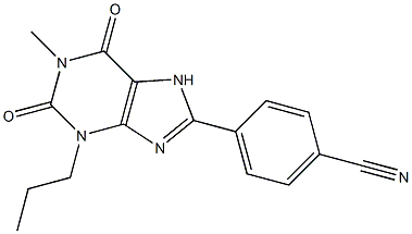 1-Methyl-3-propyl-8-(4-cyanophenyl)xanthine Struktur