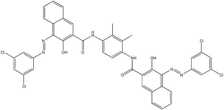 N,N'-(2,3-Dimethyl-1,4-phenylene)bis[4-[(3,5-dichlorophenyl)azo]-3-hydroxy-2-naphthalenecarboxamide] Struktur