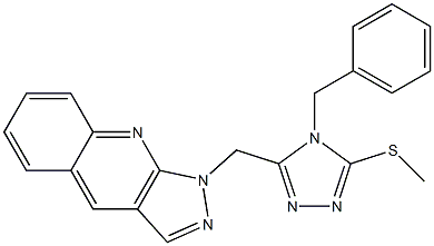 1-[[5-(Methylthio)-4-benzyl-4H-1,2,4-triazol-3-yl]methyl]-1H-pyrazolo[3,4-b]quinoline Struktur