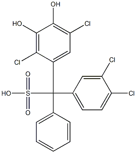 (3,4-Dichlorophenyl)(2,5-dichloro-3,4-dihydroxyphenyl)phenylmethanesulfonic acid Struktur