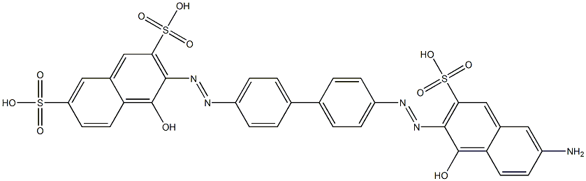 3-[[4'-[(6-Amino-1-hydroxy-3-sulfo-2-naphthalenyl)azo]-1,1'-biphenyl-4-yl]azo]-4-hydroxy-2,7-naphthalenedisulfonic acid Struktur