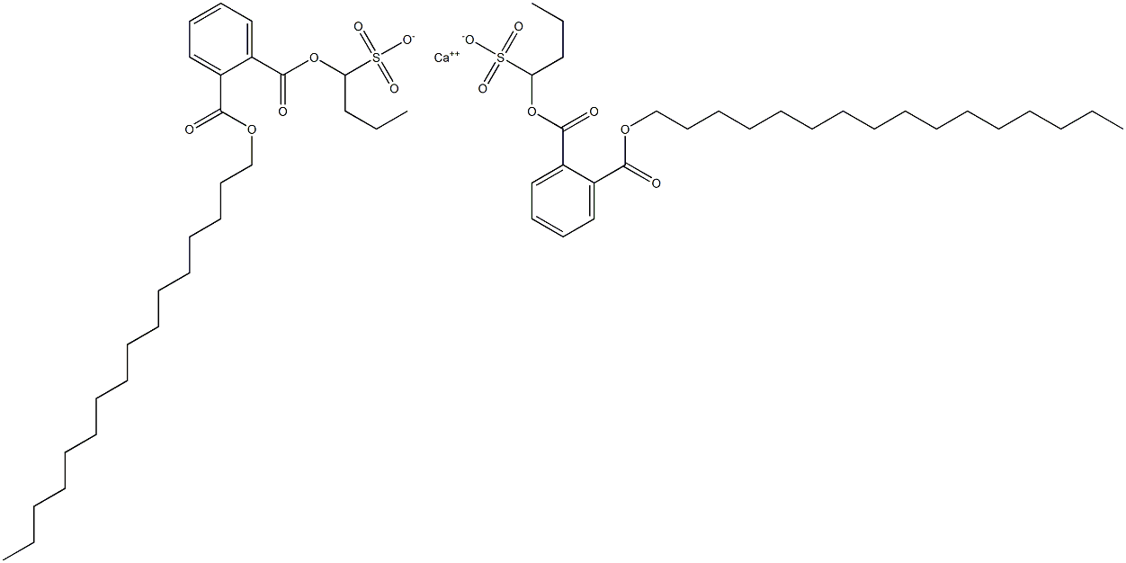 Bis[1-[(2-hexadecyloxycarbonylphenyl)carbonyloxy]butane-1-sulfonic acid]calcium salt Struktur