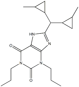 1,3-Dipropyl-8-[bis(2-methylcyclopropyl)methyl]xanthine Struktur