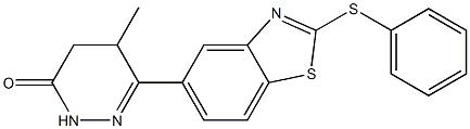 4,5-Dihydro-5-methyl-6-[2-[phenylthio]benzothiazol-5-yl]pyridazin-3(2H)-one Struktur