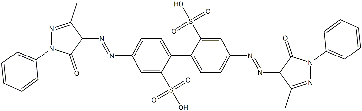 4,4'-Bis(4,5-dihydro-1-phenyl-3-methyl-5-oxo-1H-pyrazol-4-ylazo)biphenyl-2,2'-disulfonic acid Struktur